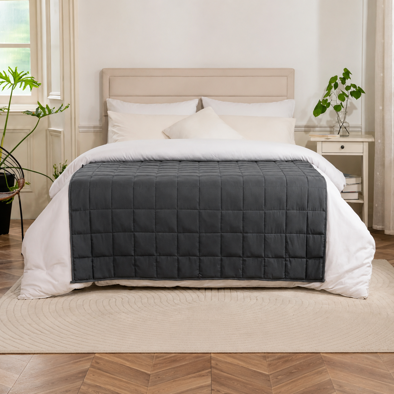 Couverture Lestée Thérapeutique — Sommeil Profond & Anti-Stress — détail tissu