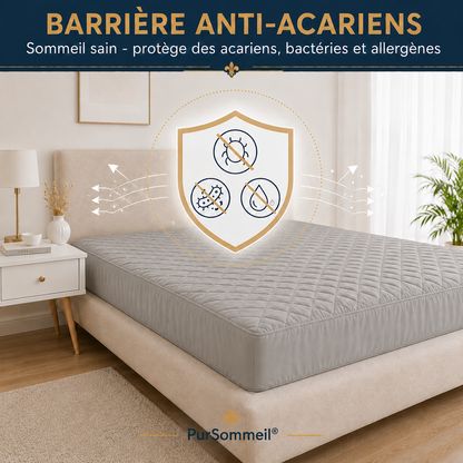 Protège-matelas 3D Premium barrière anti-acariens, anti-bactéries et anti-allergènes — PurSommeil