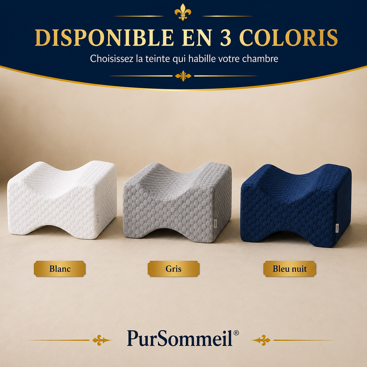 Coussin Ergonomique Entre les Jambes Mémoire de Forme — Soulagement Dos & Hanches | PurSommeil