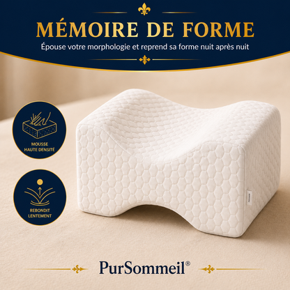 Coussin Ergonomique Entre les Jambes Mémoire de Forme — Soulagement Dos & Hanches | PurSommeil