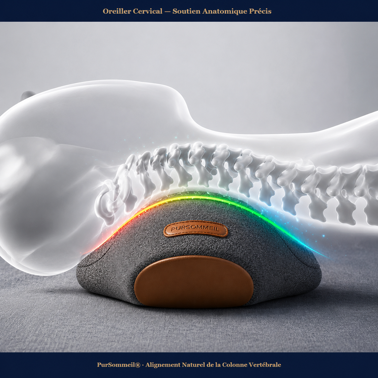 Oreiller Cervical Ergonomique – Mousse à Mémoire de Forme, Soutien Nuque et Épaules, Sommeil Réparateur — lavage machine